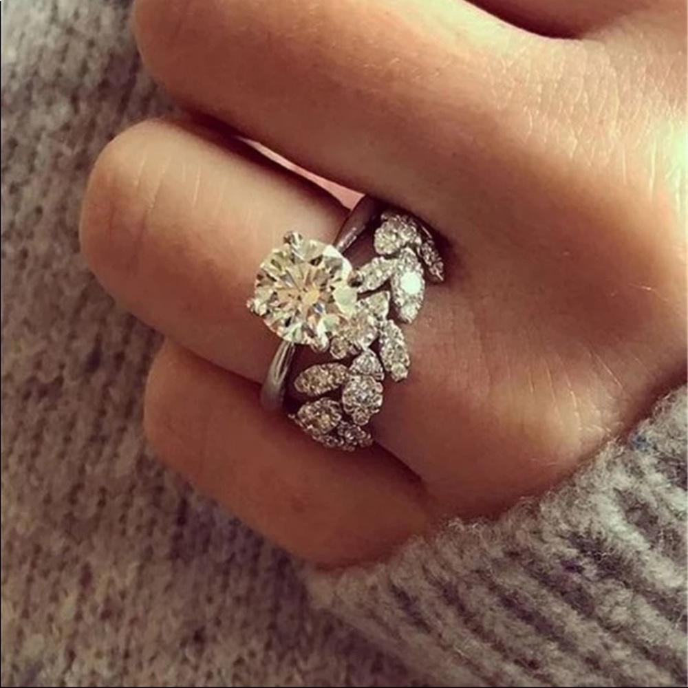 Silver Wedding Ring 2pc Set